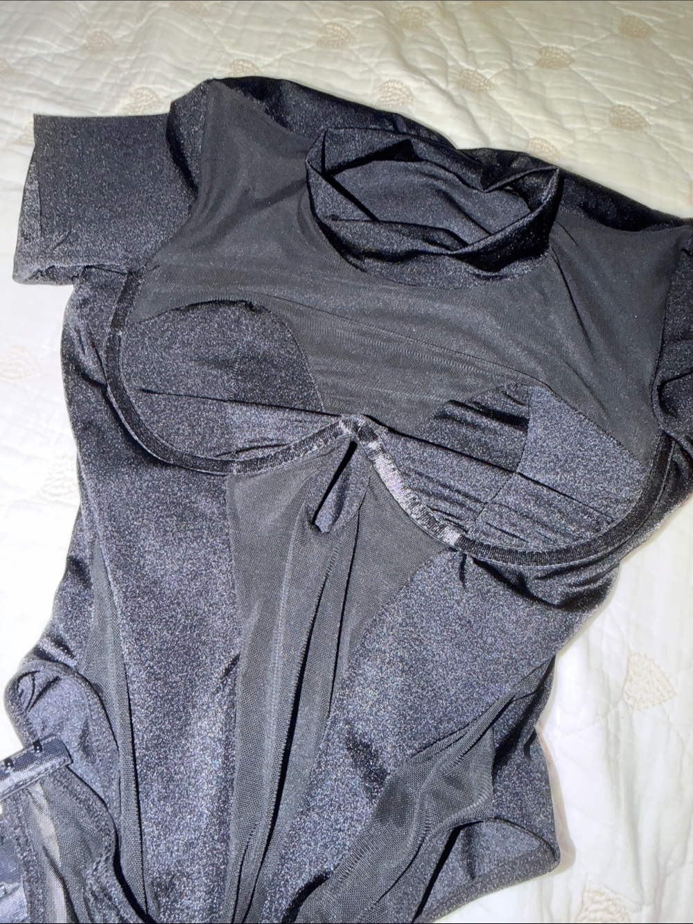 Black Sheer Panel Bodysuit - Women's Fashion New without tags (NWOT) - Picture 5 of 5